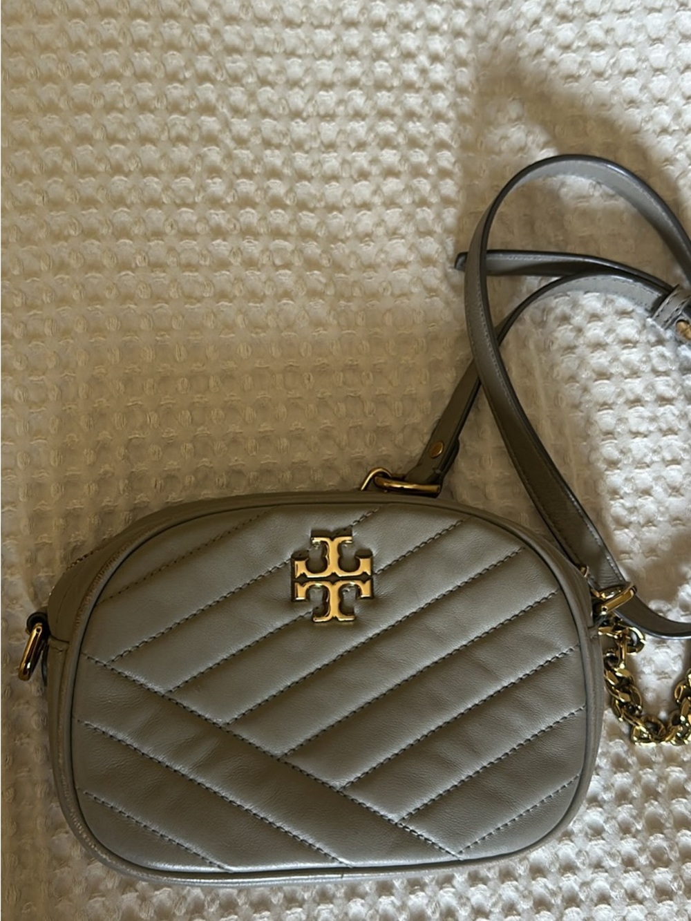 Tory Burch Quilted Leather Crossbody - Taupe